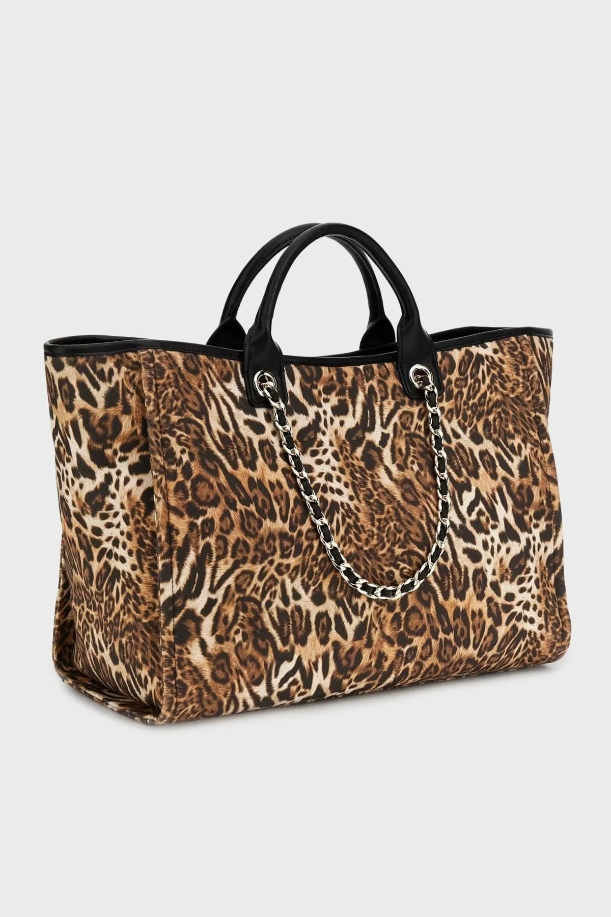 Guess Canvas Leoparlı Pamuklu E4GZ17WFCE0 Bayan Plaj Çantası E4GZ17 WFCE0 P122 LEOPAR - 4