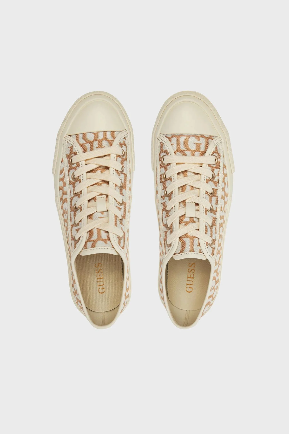 Guess Carey Logolu Bağcıklı Sneaker FLPCARFAL12 Kadın Ayakkabı FLPCAR FAL12 GOLD ALTIN - 3