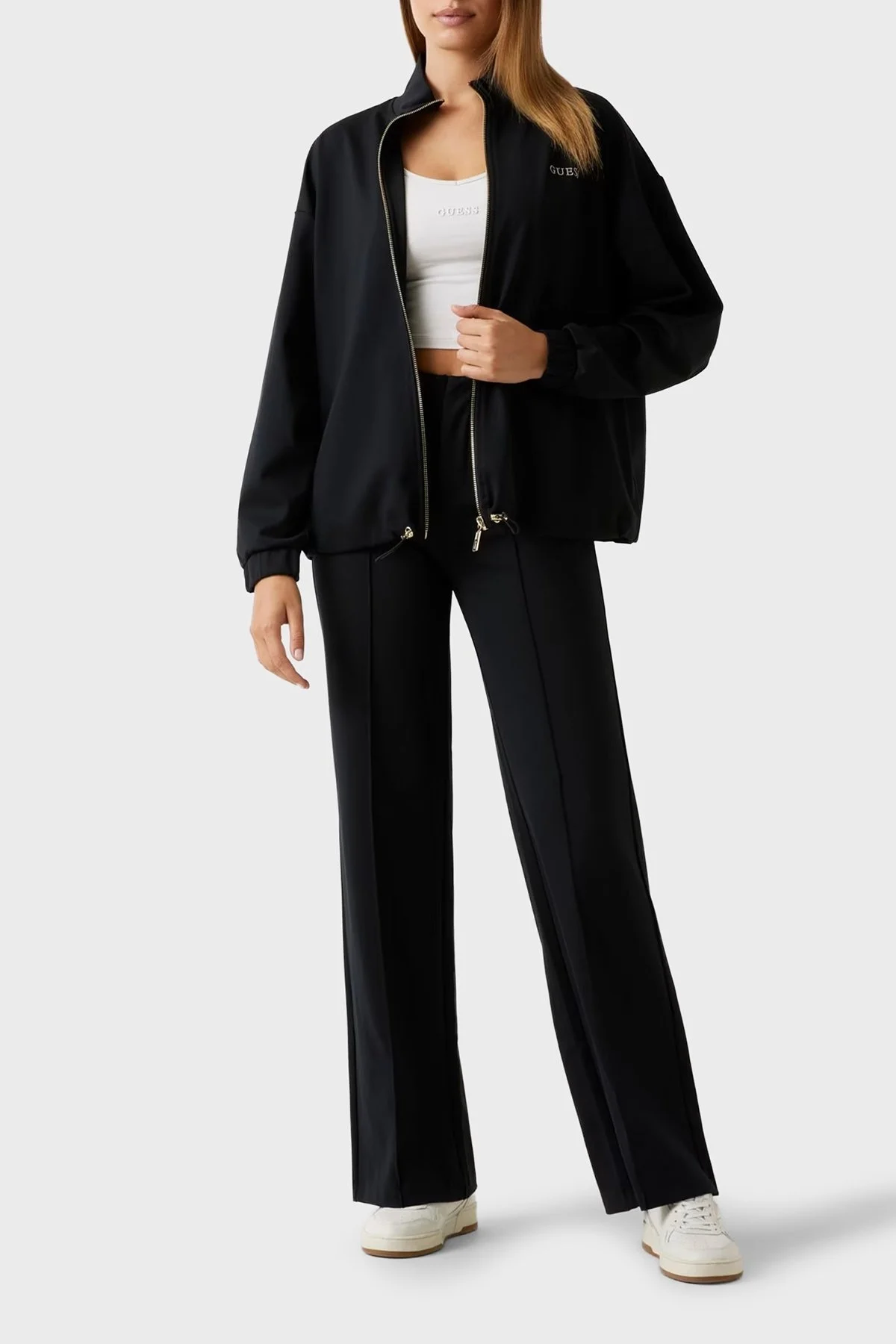 Guess Carla Çimalı Regular Fit Yüksek Bel Jogger V5YB11KCX42 Bayan Pantolon V5YB11 KCX42 JBLK SİYAH - 2