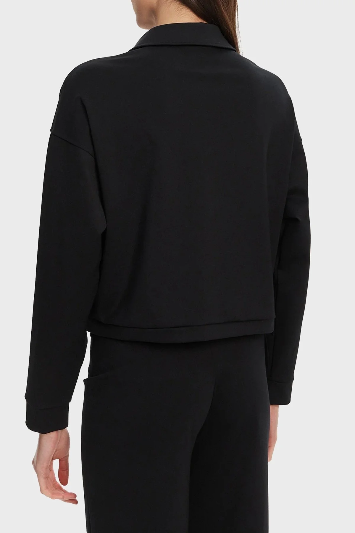 Guess Carla Logolu Regular Fit Klasik Yaka Crop V5YL08KCX42 Bayan Ceket V5YL08 KCX42 JBLK SİYAH - 3