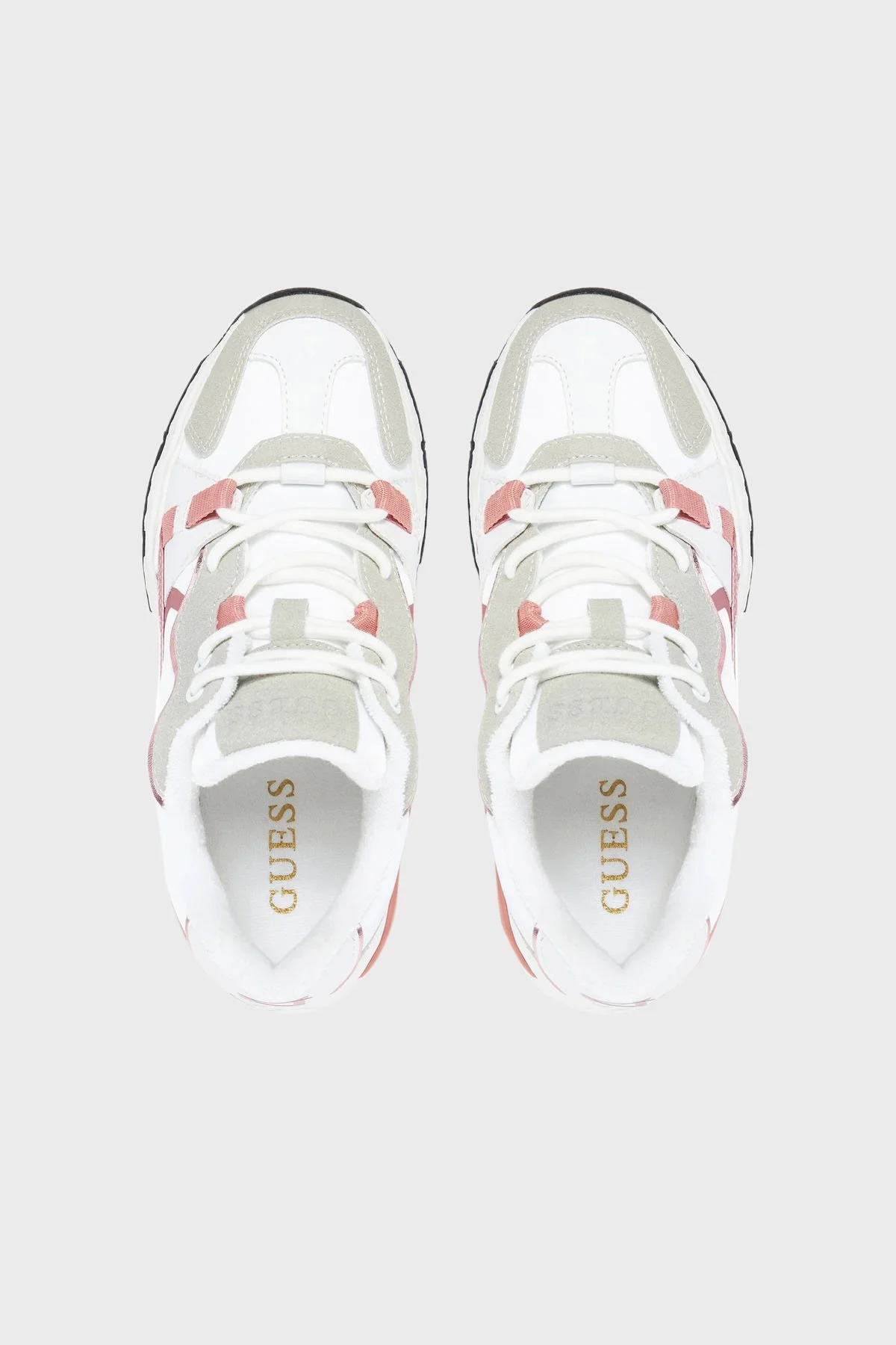 Guess Carlii5 Logolu Kalın Taban Sneaker FLJCARELE12 Bayan Ayakkabı FLJCAR ELE12 WHIPI BEYAZ-PEMBE - 9