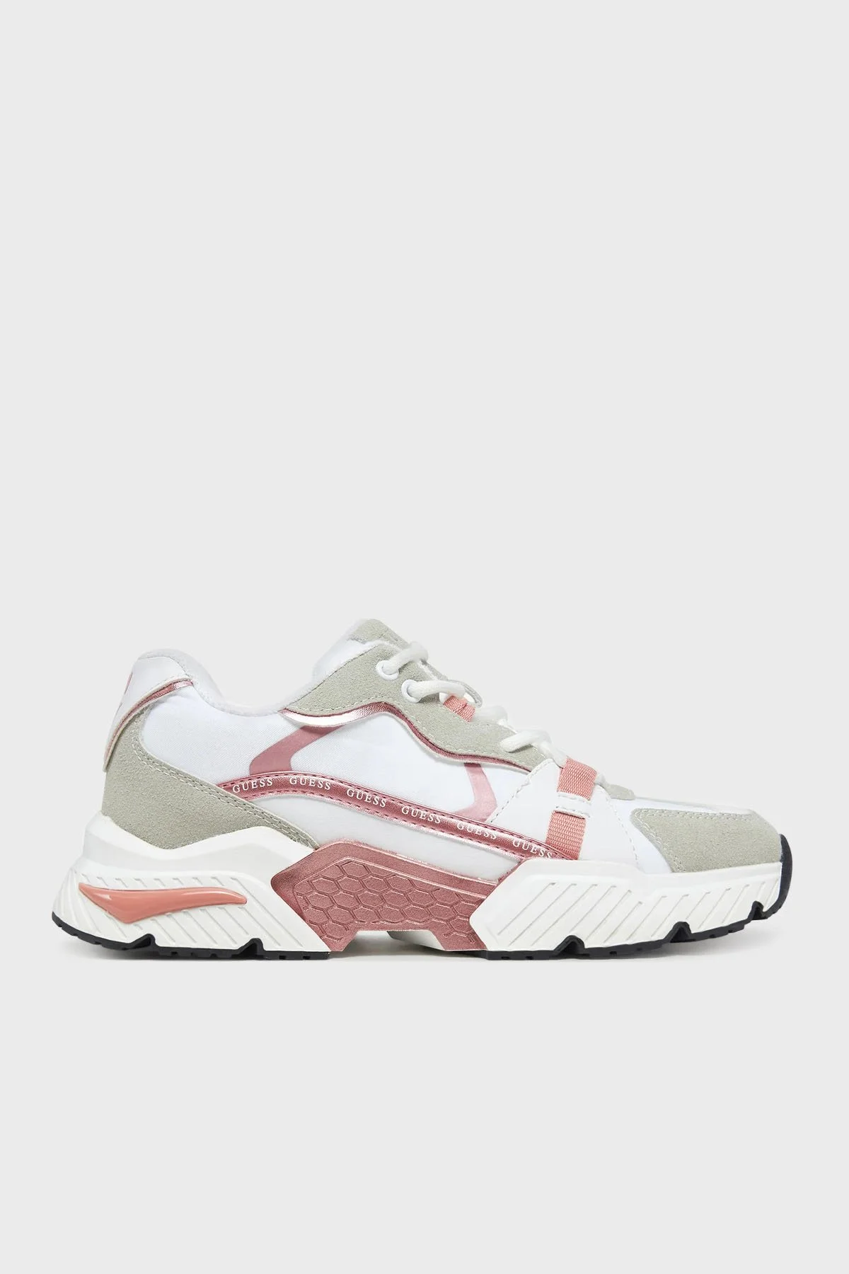 Guess Carlii5 Logolu Kalın Taban Sneaker FLJCARELE12 Kadın Ayakkabı FLJCAR ELE12 WHIPI BEYAZ-PEMBE - 1