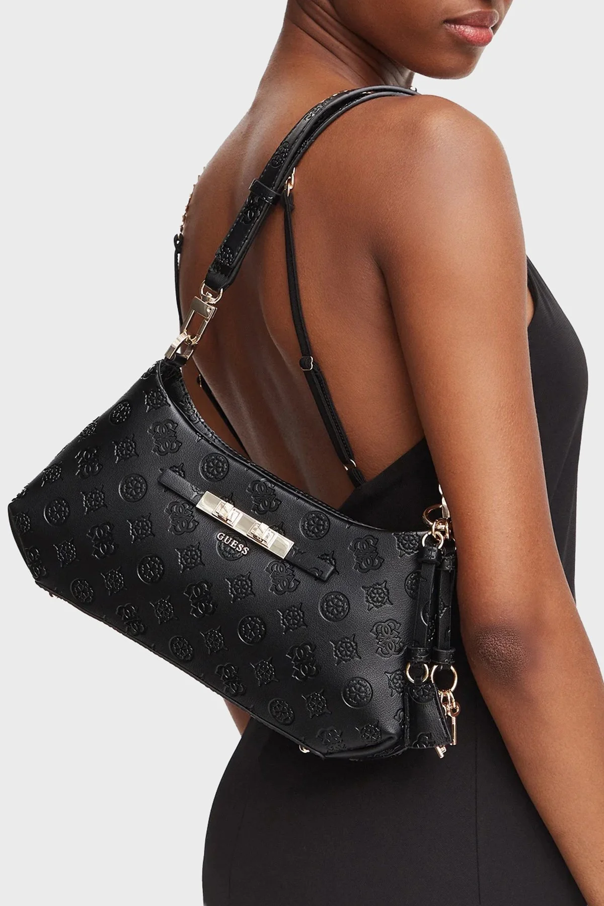 Guess Carmella 4G Logolu Omuz Askılı HWPD2225180 Kadın Çanta HWPD22 25180 BLO Siyah - 2