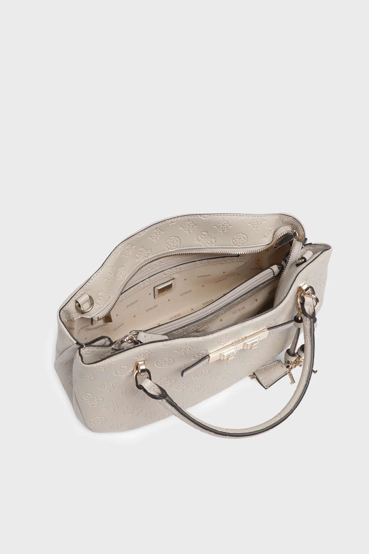 Guess Carmella Logolu Çıkarılabilir Askılı HWPD2225050 Kadın Çanta HWPD22 25050 BNN Krem - 5