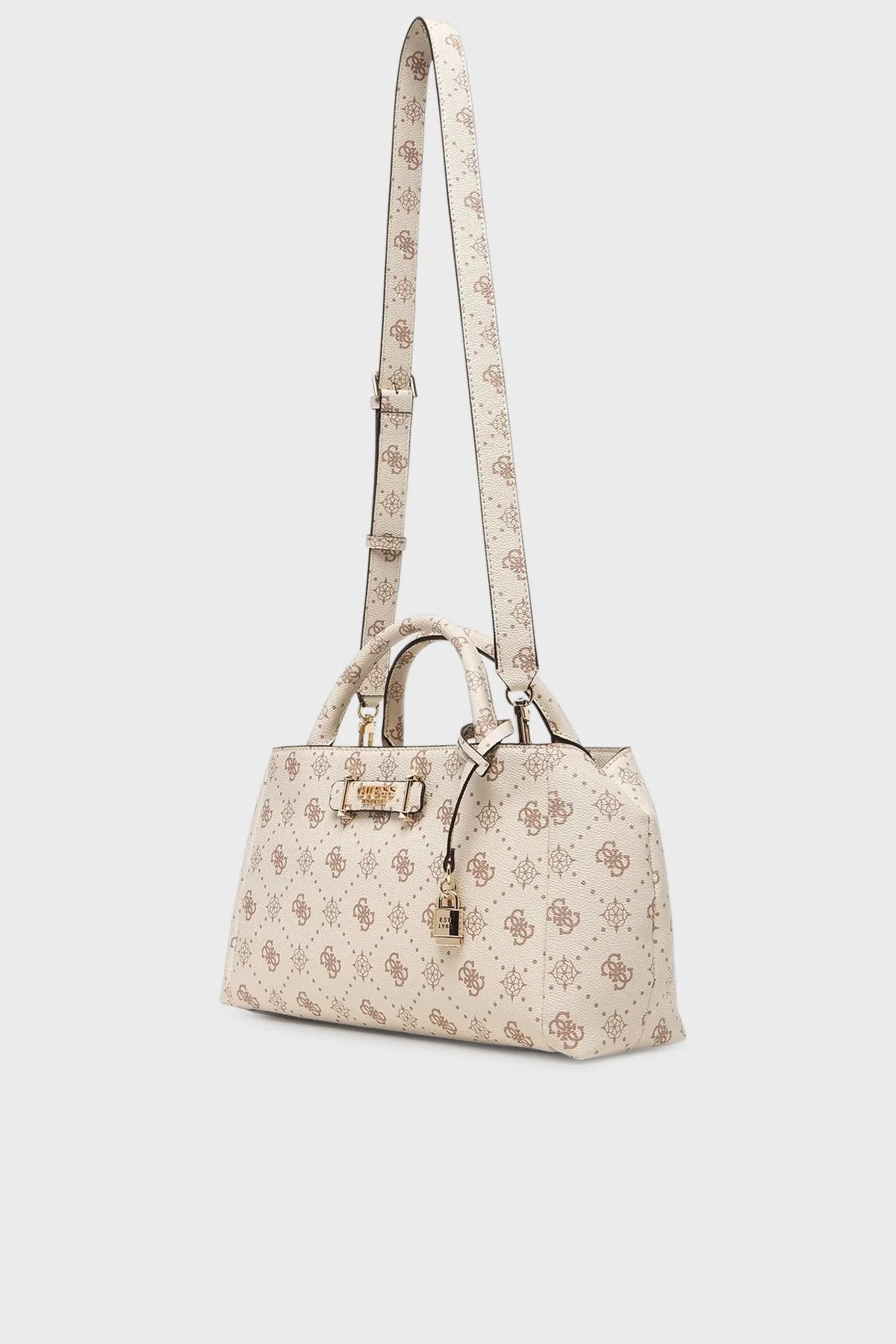 Guess Carrie Logo Çıkarılabilir Askılı HWGP9898060 Bayan Çanta HWGP98 98060 VNO KREM - 4