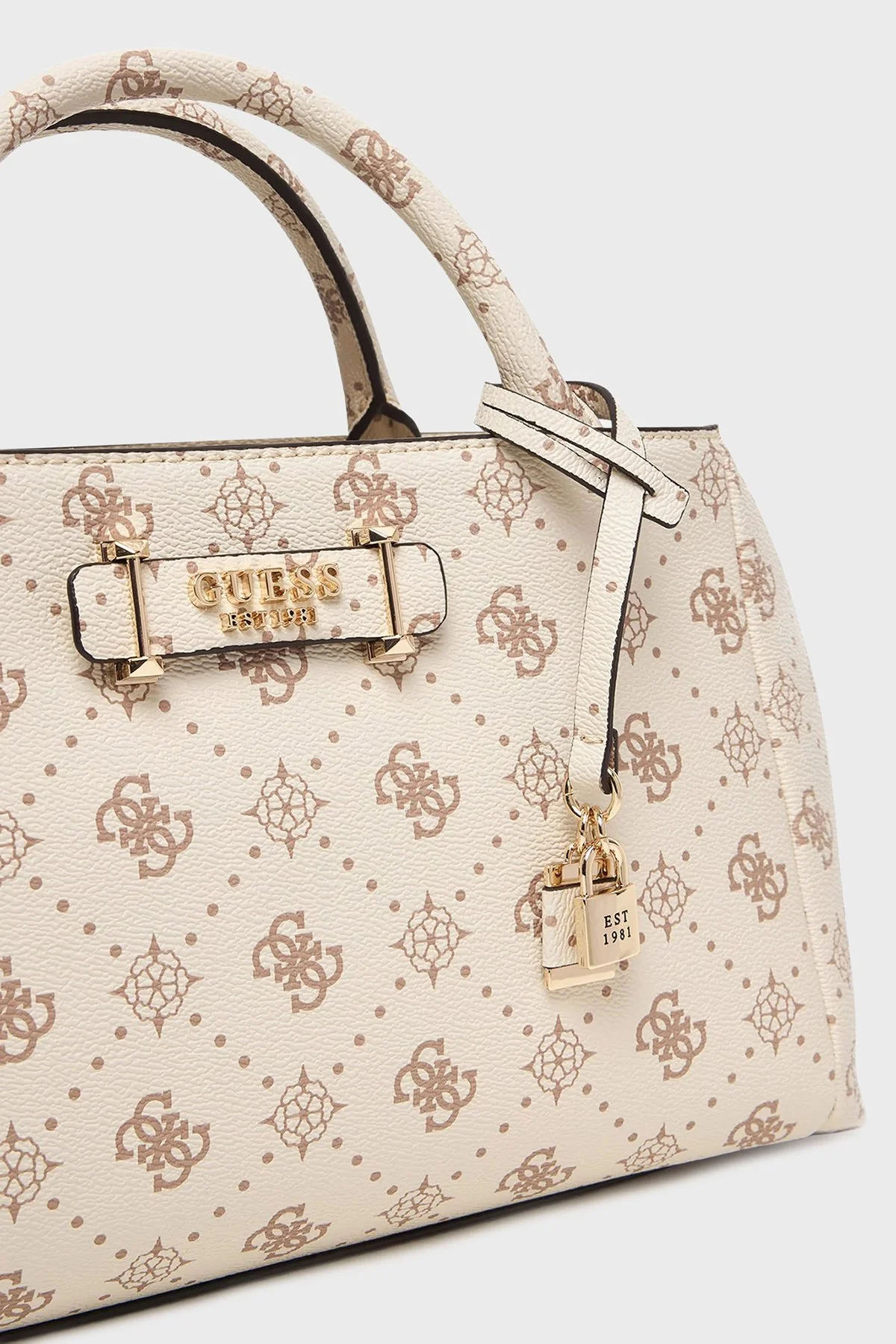 Guess Carrie Logo Çıkarılabilir Askılı HWGP9898060 Bayan Çanta HWGP98 98060 VNO KREM - 6