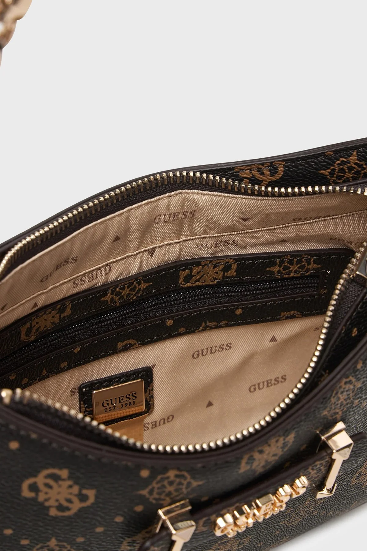 Guess Carrie Logo Sabit Askılı HWGP9898180 Bayan Çanta HWGP98 98180 ESL KAHVE - 6