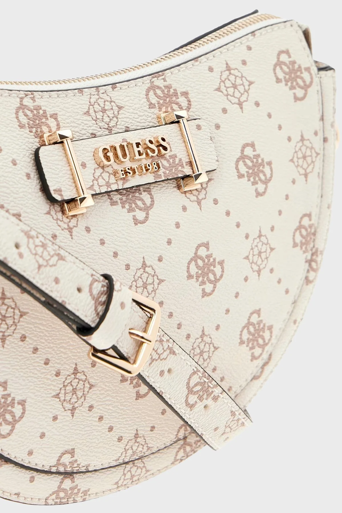 Guess Carrie Logolu Çıkarılabilir Askılı HWGP9898180 Bayan Çanta HWGP98 98180 VNO KREM - 5