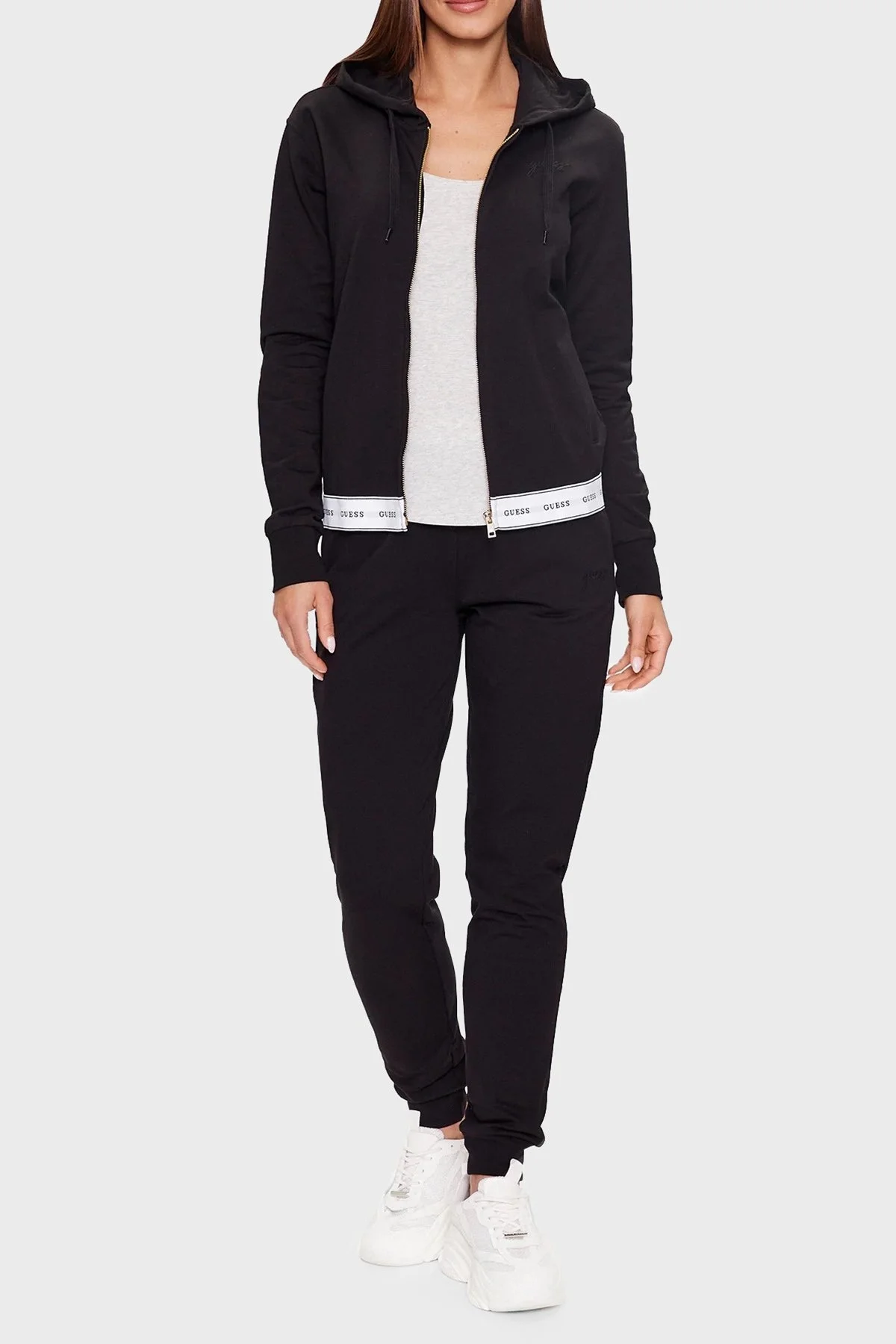 Guess Carrie Logolu Streç Pamuklu Regular Fit O3YQ00KBS91 Bayan Sweat O3YQ00 KBS91 JBLK SİYAH - 3