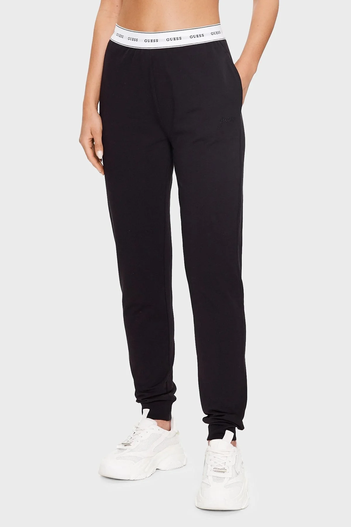 Guess Carrie Yün Karışımlı Regular Fit Jogger O3YB00KBS91 Bayan Pantolon O3YB00 KBS91 JBLK SİYAH - 1