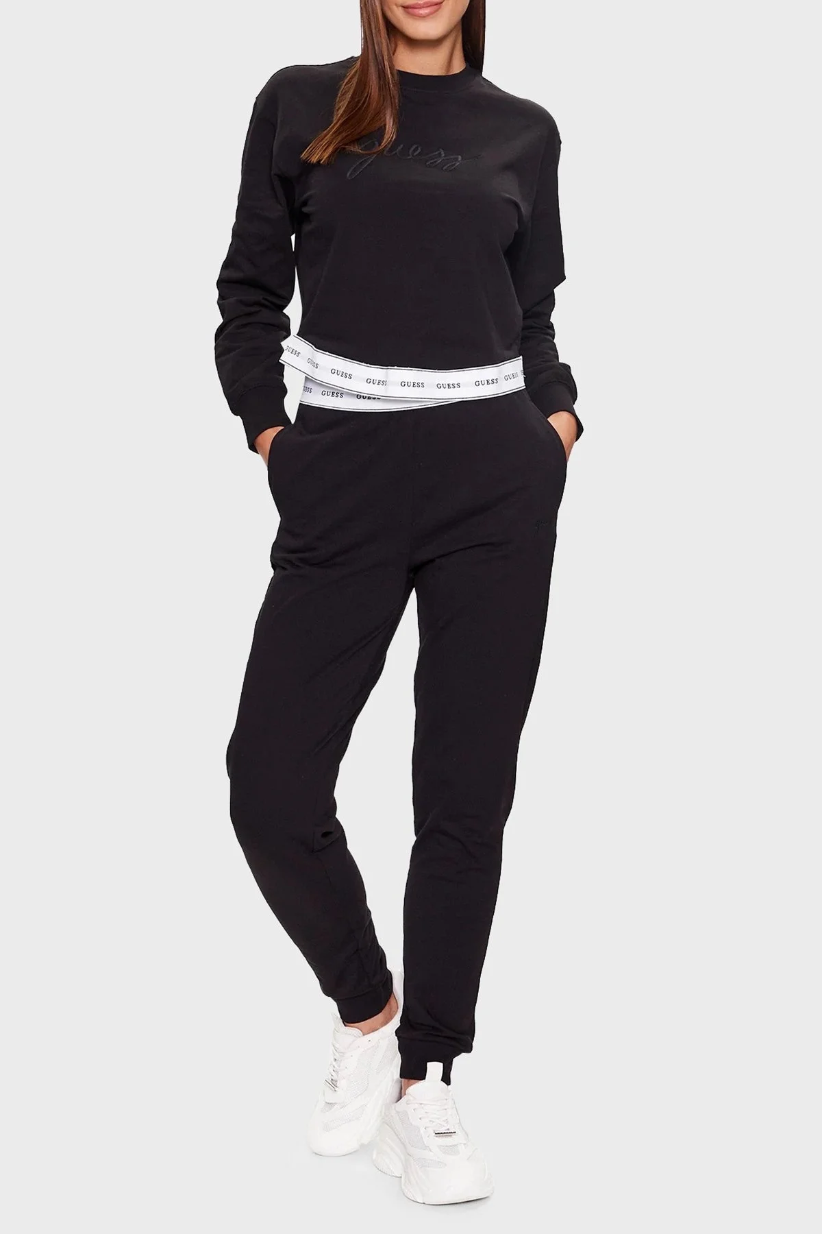 Guess Carrie Yün Karışımlı Regular Fit Jogger O3YB00KBS91 Bayan Pantolon O3YB00 KBS91 JBLK SİYAH - 3