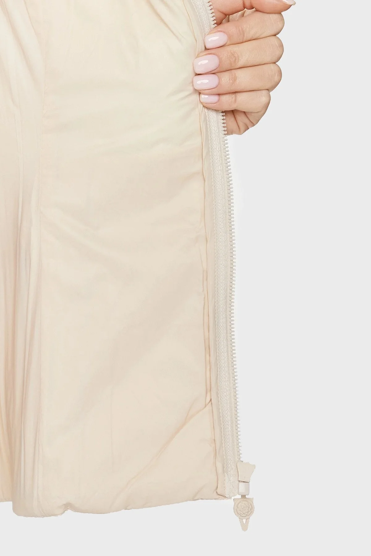 Guess Cassandra Slim Fit Dik Yaka Kemerli W4RN21 WFWR0 Bayan Yelek W4RN21WFWR0 G1F7 EKRU - 5