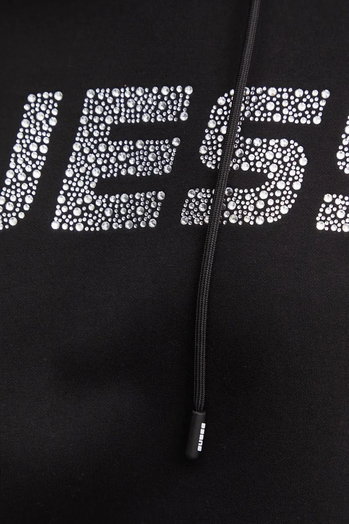 Guess Cecilia Taşlı Pamuklu Regular Fit Crop V4BQ25KC3D2 Bayan Sweat V4BQ25 KC3D2 JBLK SİYAH - 5