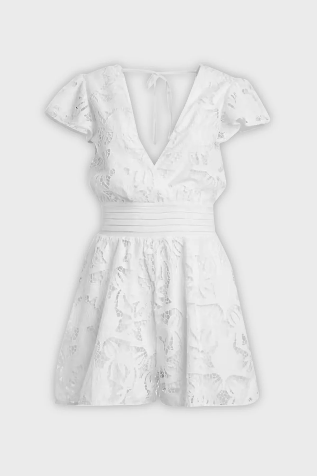 Guess Chloe Pamuklu Dantelli Kruvaze Yaka Sırt Detaylı Bayan Tulum W3GD91WFCK0 G011 BEYAZ - 4