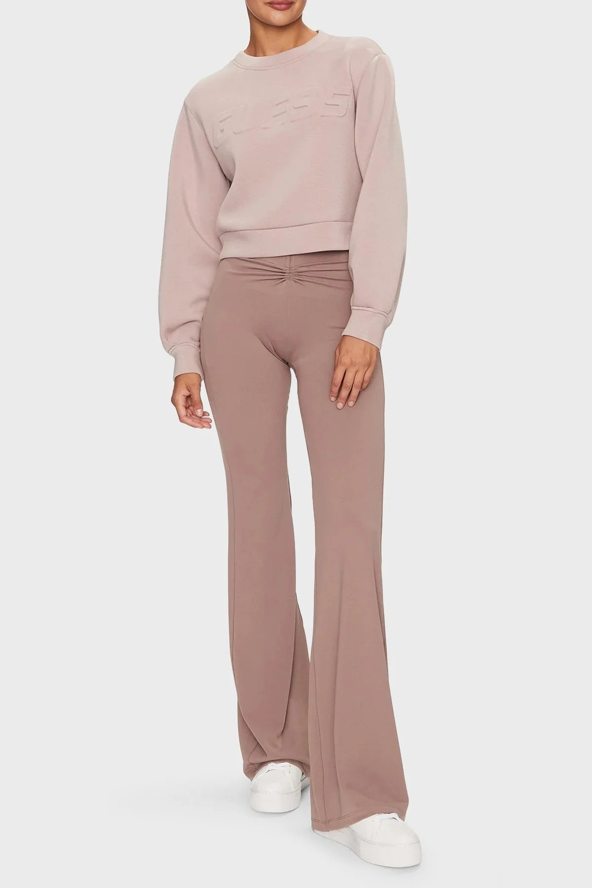 Guess Cindra Regular Fit Bisiklet Yaka Bayan Sweat V3BQ15 K7UW2 G4Q9 PUDRA - 7