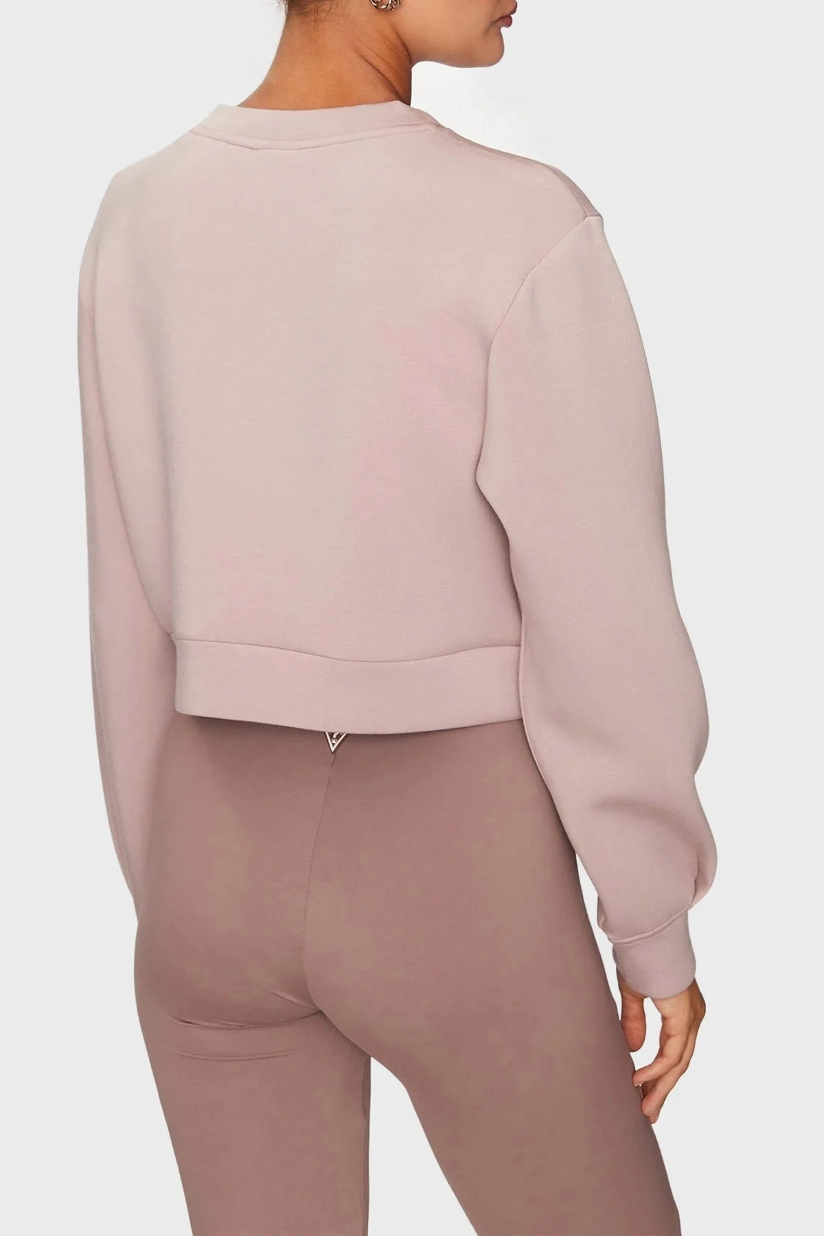 Guess Cindra Regular Fit Bisiklet Yaka Bayan Sweat V3BQ15 K7UW2 G4Q9 PUDRA - 8