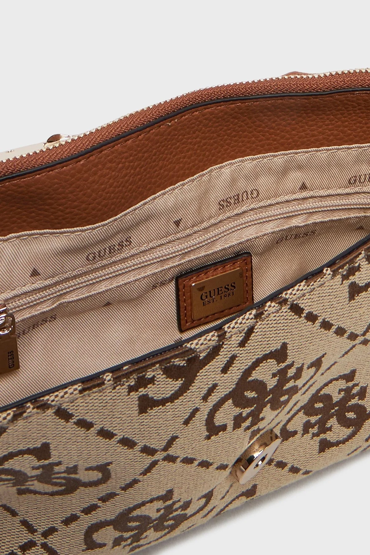 Guess Circe 4G Logo Baskılı Çıkarılabilir Askılı HWJO9642190 Bayan Çanta HWJO96 42190 LTL KAHVE - 3