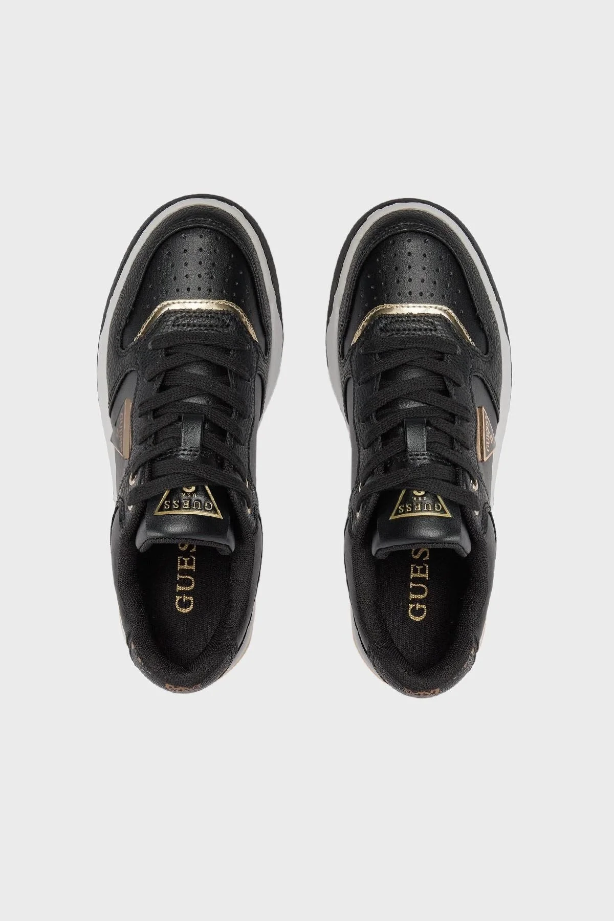 Guess Clarkz2 Logolu Sneaker FLPCLKFAL12BLKBR Bayan Ayakkabı FLPCLKFAL12 BLKBR SİYAH-GOLD - 5