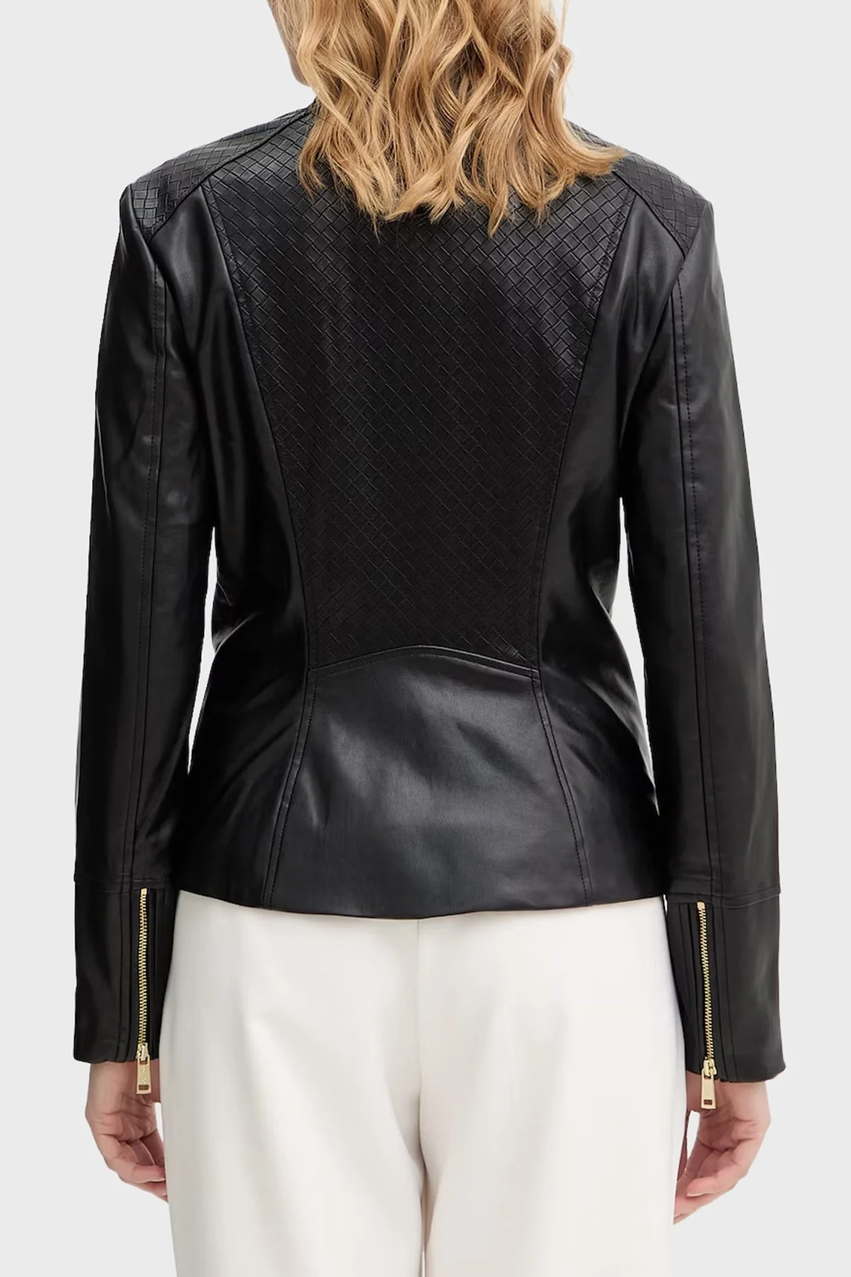 Guess Claudine Slim Fit Dik Yaka Biker W6RL52WL850 Bayan Ceket W6RL52 WL850 JBLK SİYAH - 3