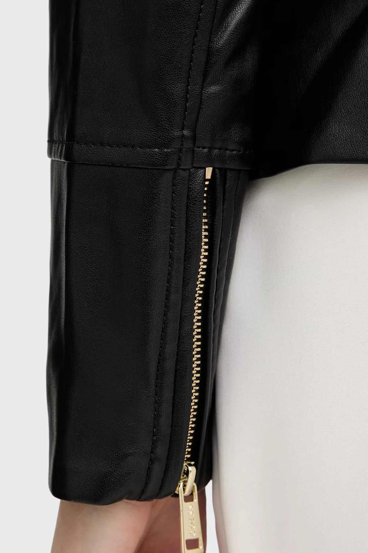 Guess Claudine Slim Fit Dik Yaka Biker W6RL52WL850 Bayan Ceket W6RL52 WL850 JBLK SİYAH - 5