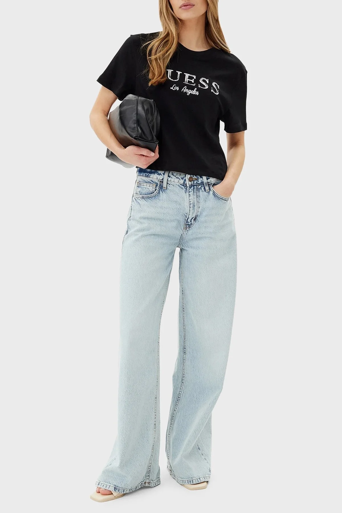 Guess Clematis % 100 Pamuk Regular Fit Logolu V5GI09K9RM1 Bayan T Shirt V5GI09 K9RM1 JBLK SİYAH - 7