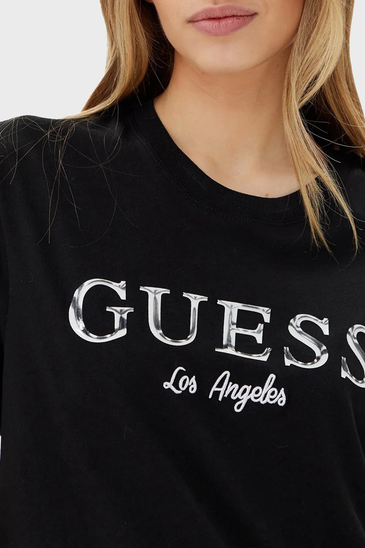 Guess Clematis % 100 Pamuk Regular Fit Logolu V5GI09K9RM1 Bayan T Shirt V5GI09 K9RM1 JBLK SİYAH - 9