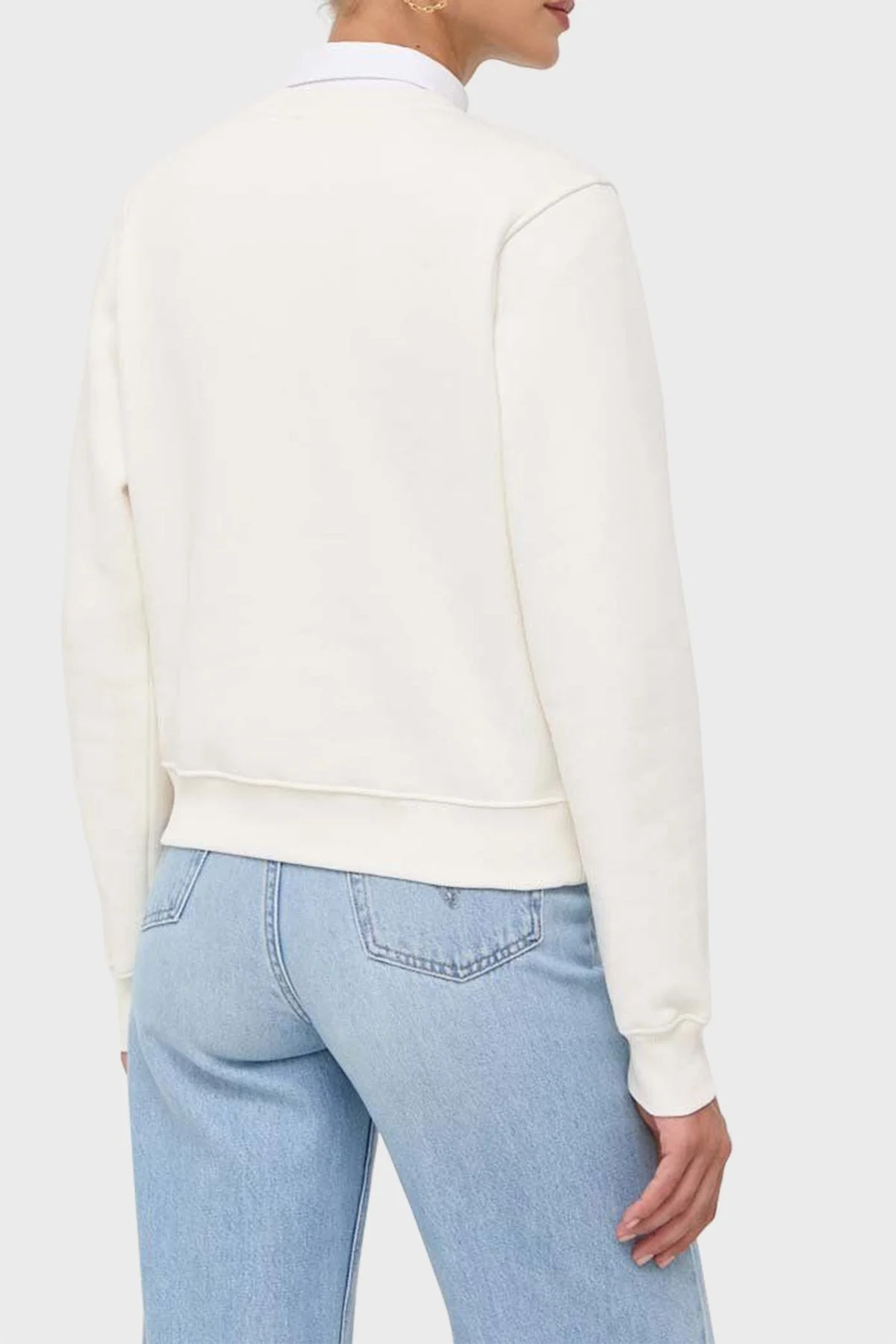 Guess Cn Gold Pamuklu Regular Fit Bisiklet Yaka Bayan Sweat W3YQ12K9Z21 G012 EKRU - 2