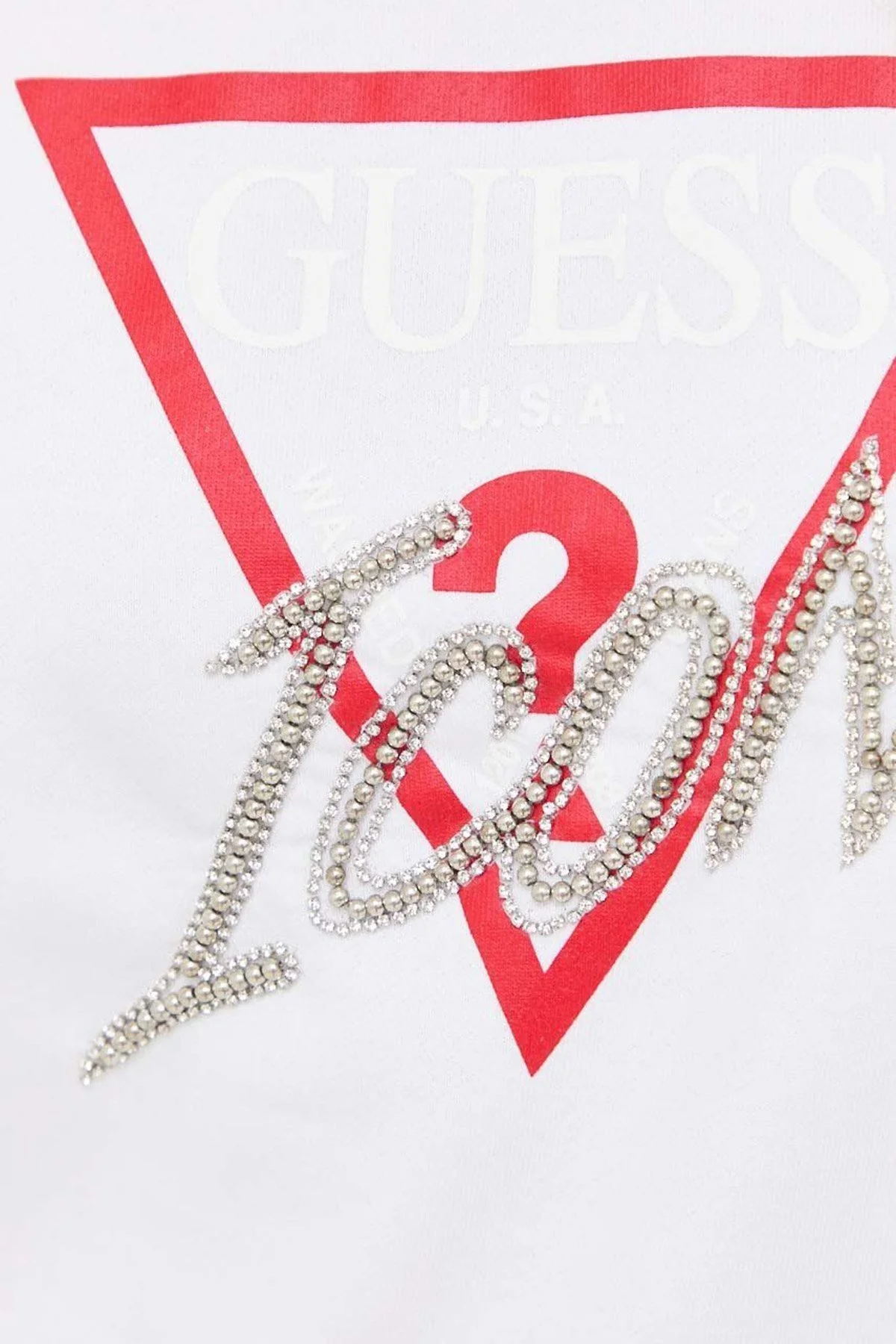 Guess Cn Icon Pamuklu Regular Fit Sıfır Yaka Bayan Sweat W3YQ01KB683 G011 BEYAZ - 5