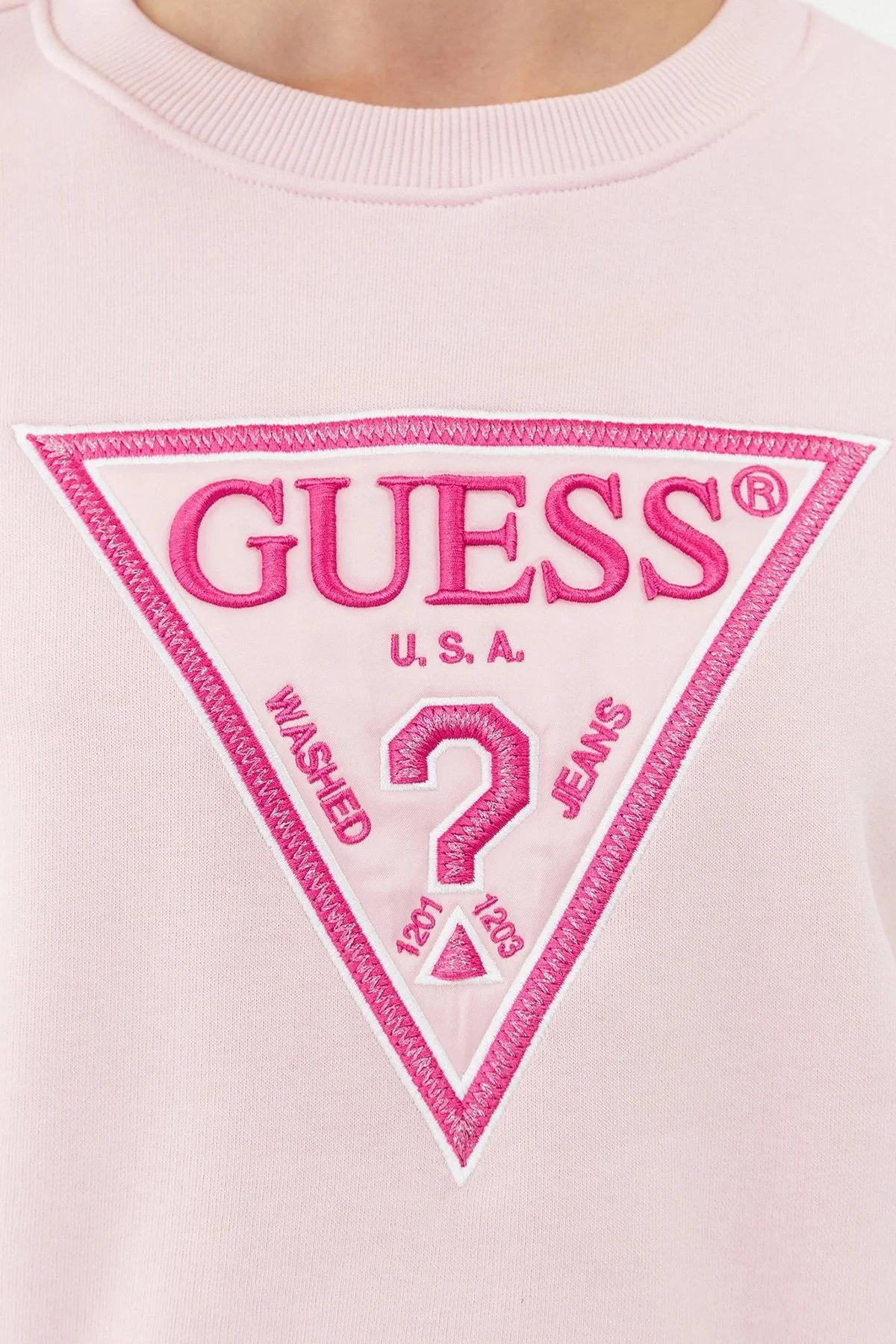 Guess Cn Lurex Pamuklu Regular Fit Bayan Sweat W3BQ11K9Z21 A613 PUDRA - 4