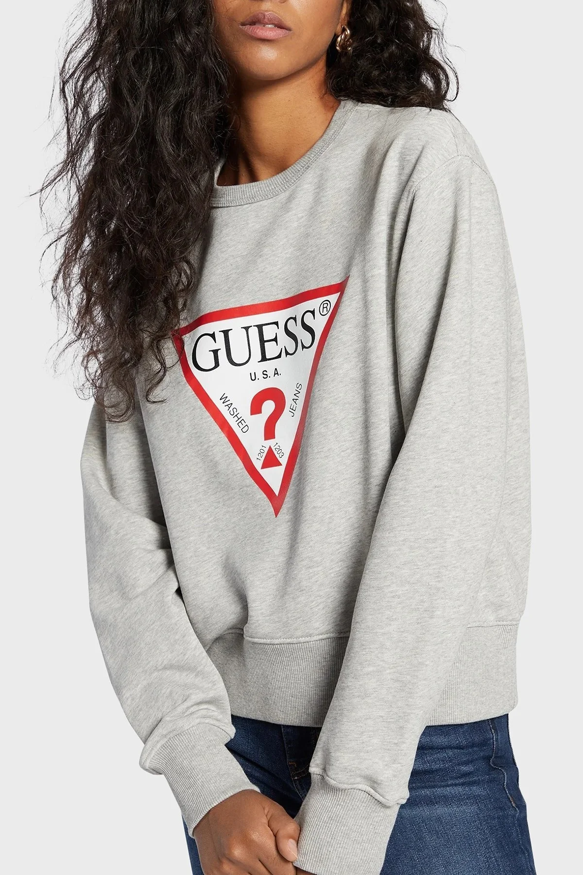 Guess Cn Original Pamuklu Regular Fit Bisiklet Yaka W2YQ16 KBA10 Bayan Sweat W2YQ16KBA10 LMGY GRİ - 4