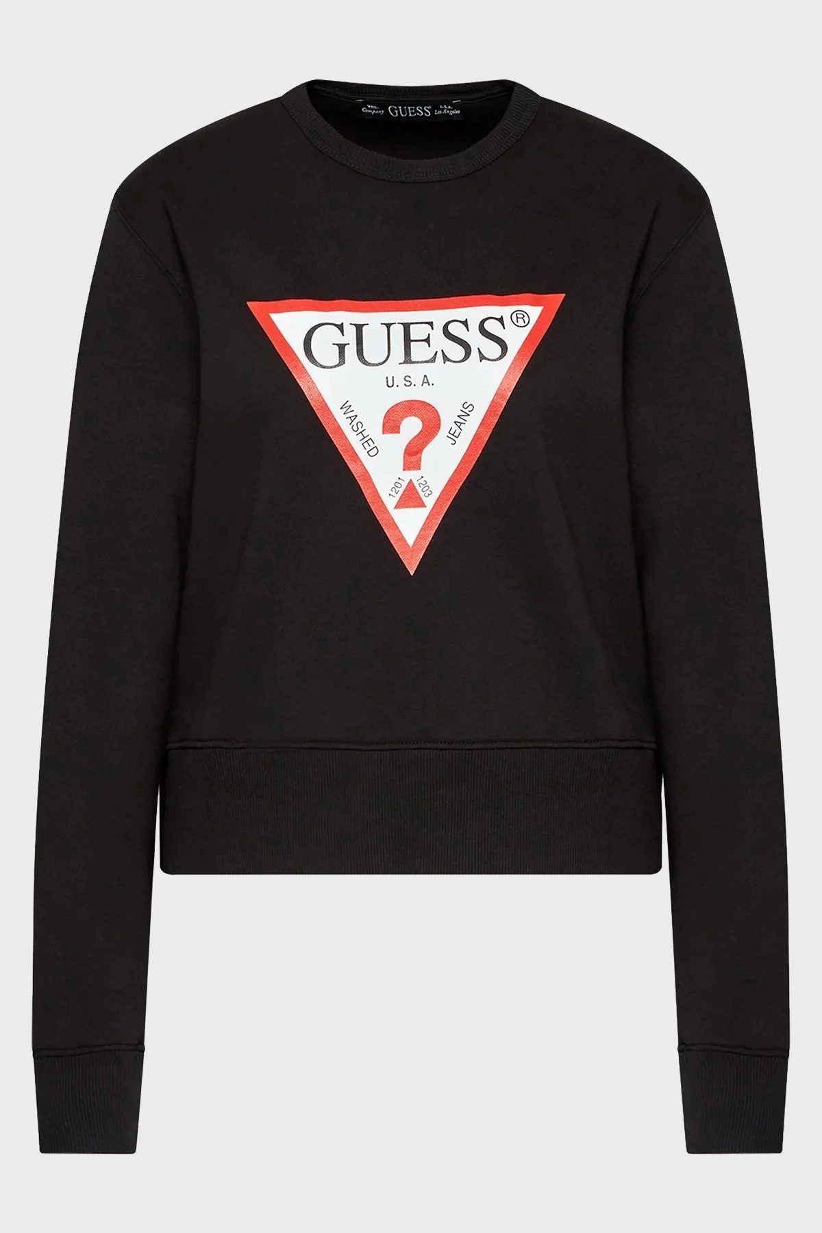 Guess Cn Original Pamuklu Regular Fit Bisiklet Yaka W2YQ16KBA11 Bayan Sweat W2YQ16 KBA11 JBLK SİYAH - 5