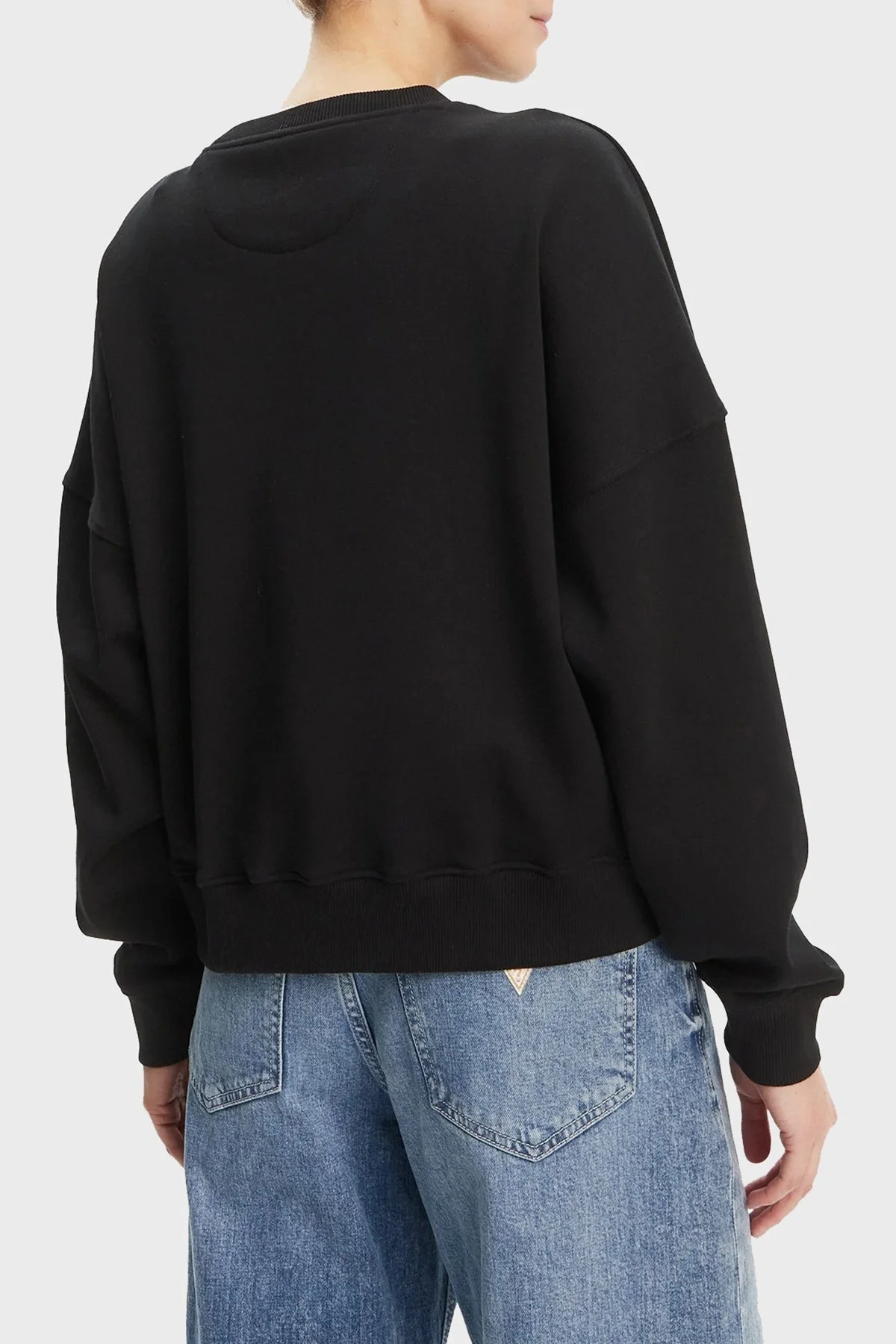 Guess Cn Rachele Pamuklu Regular Fit Üçgen Logolu W5YQ04KC8I0 Bayan Sweat W5YQ04 KC8I0 JBLK SİYAH - 3