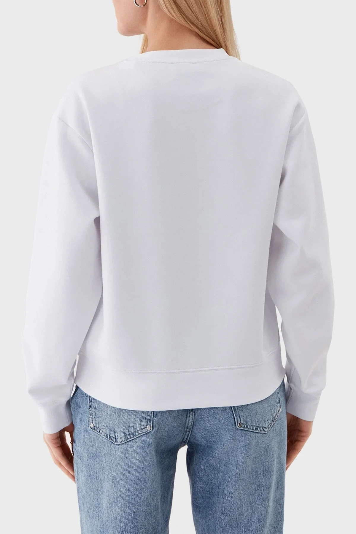 Guess Cn Script Pamuklu Regular Fit Bisiklet Yaka Bayan Sweat W3YQ03KB932 G011 BEYAZ - 2