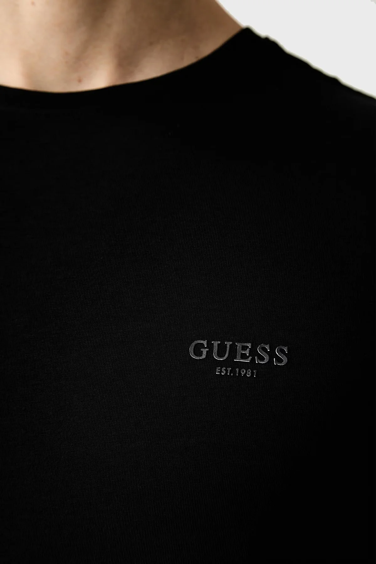 Guess Cn Ss Core Pamuklu Regular Fit Bisiklet Yaka Erkek M6YI24K3728 T Shirt M6YI24 K3728 JBLK Siyah - 5