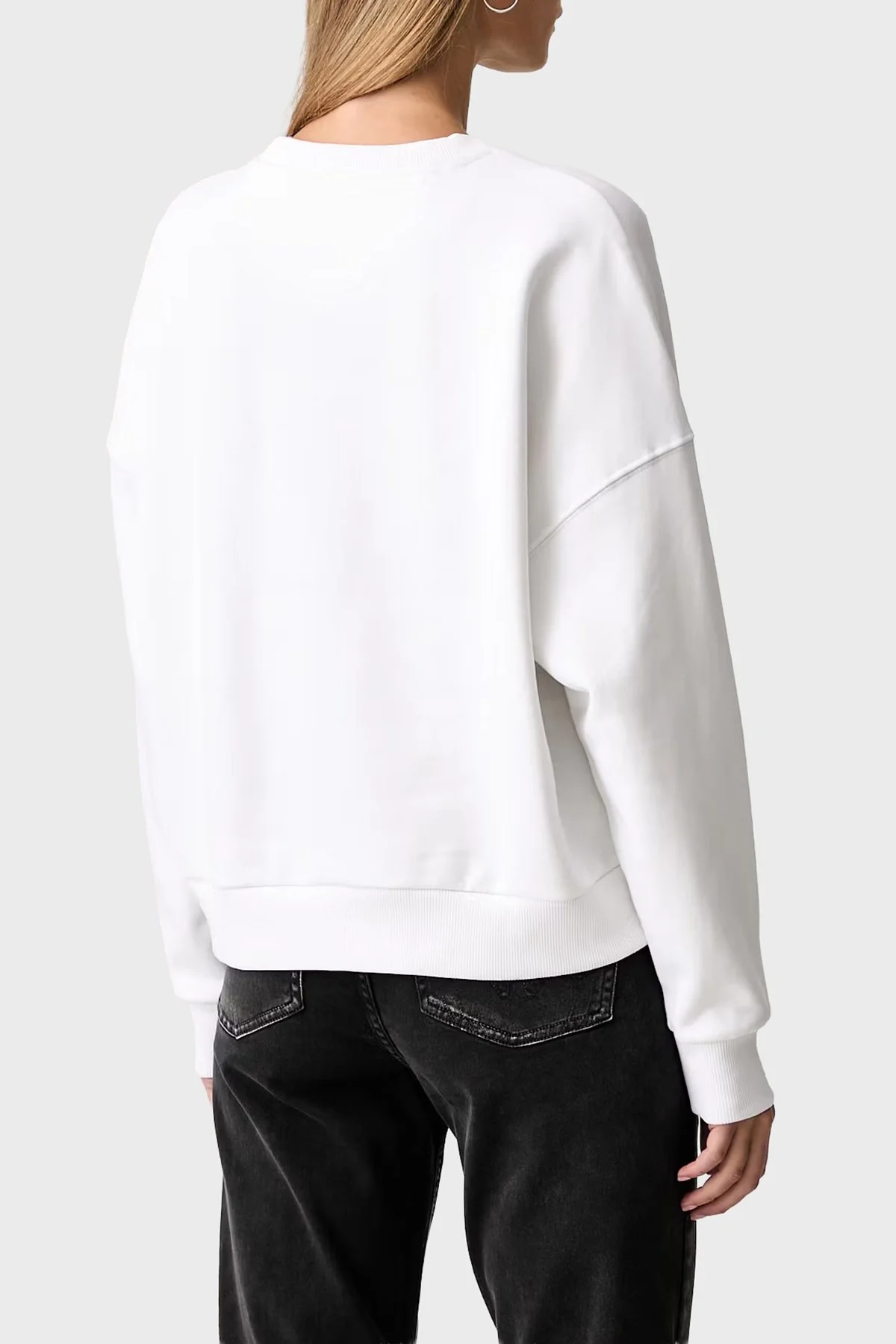 Guess Cn Triangle Glitter W6YQ14K4352 Kadın Sweat W6YQ14 K4352 G011 Beyaz - 3