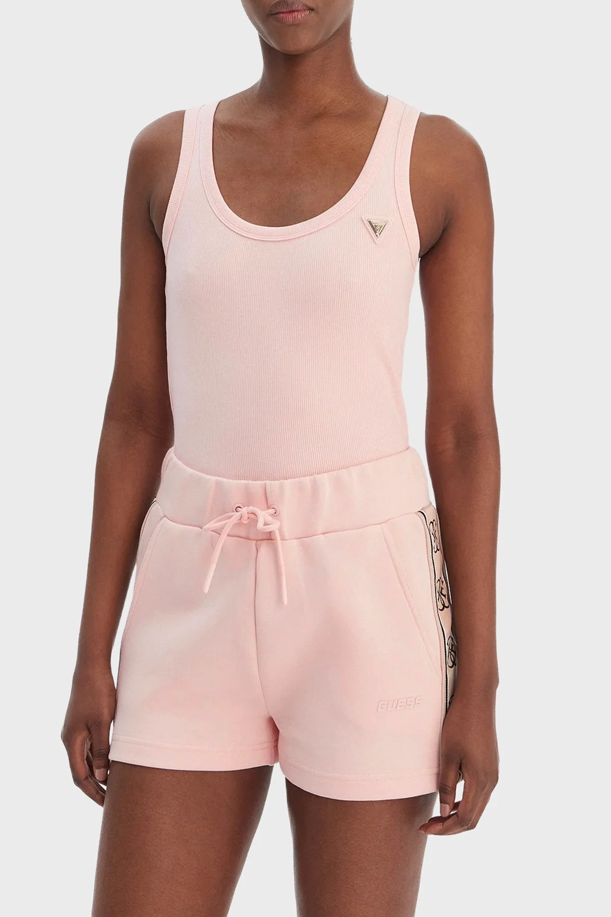 Guess Colette Fitilli Kalın Askılı Regular Fit Yuvarlak Yaka V4YP06K8RT2 Bayan Top V4YP06 K8RT2 G67B PEMBE - 1