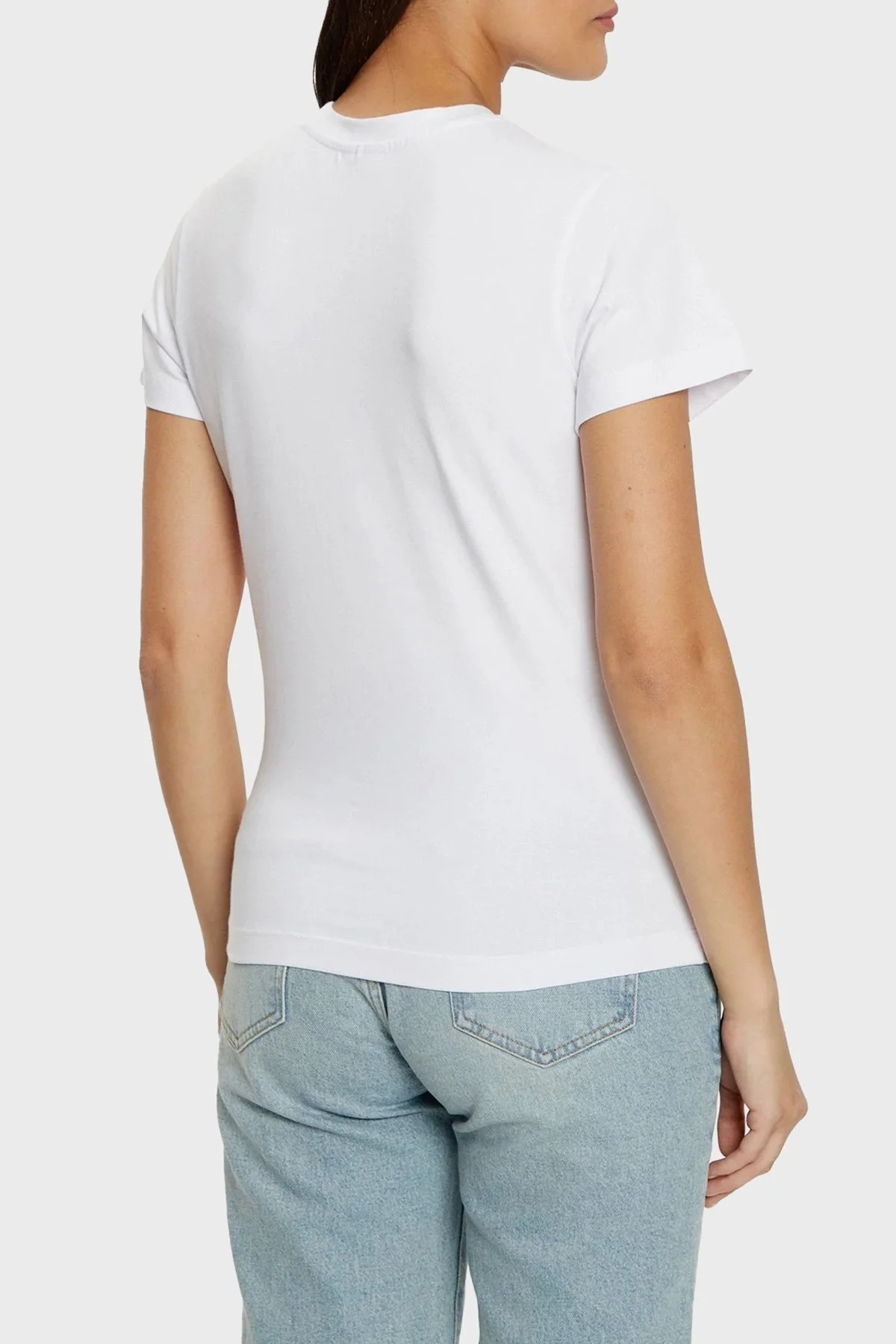 Guess Colette Logolu Streç Pamuklu Slim Fit Bisiklet Yaka V4YI21KCDH1 Bayan T Shirt V4YI21 KCDH1 G011 BEYAZ - 7