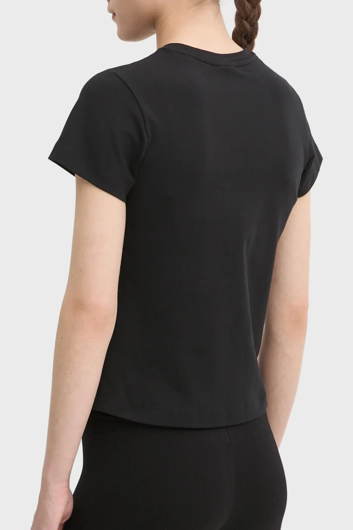 Guess Colette Pamuklu Slim Fit Logolu Bisiklet Yaka V4YI21KCDH1 Bayan T Shirt V4YI21 KCDH1 FJ8N SİYAH - 3