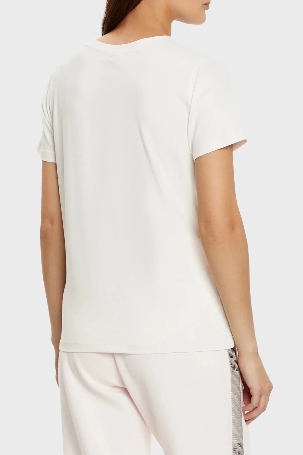 Guess Colette Streç Pamuklu Regular Fit Bisiklet Yaka V4YI09J1314 Bayan T Shirt V4YI09 J1314 G6K5 EKRU - 8