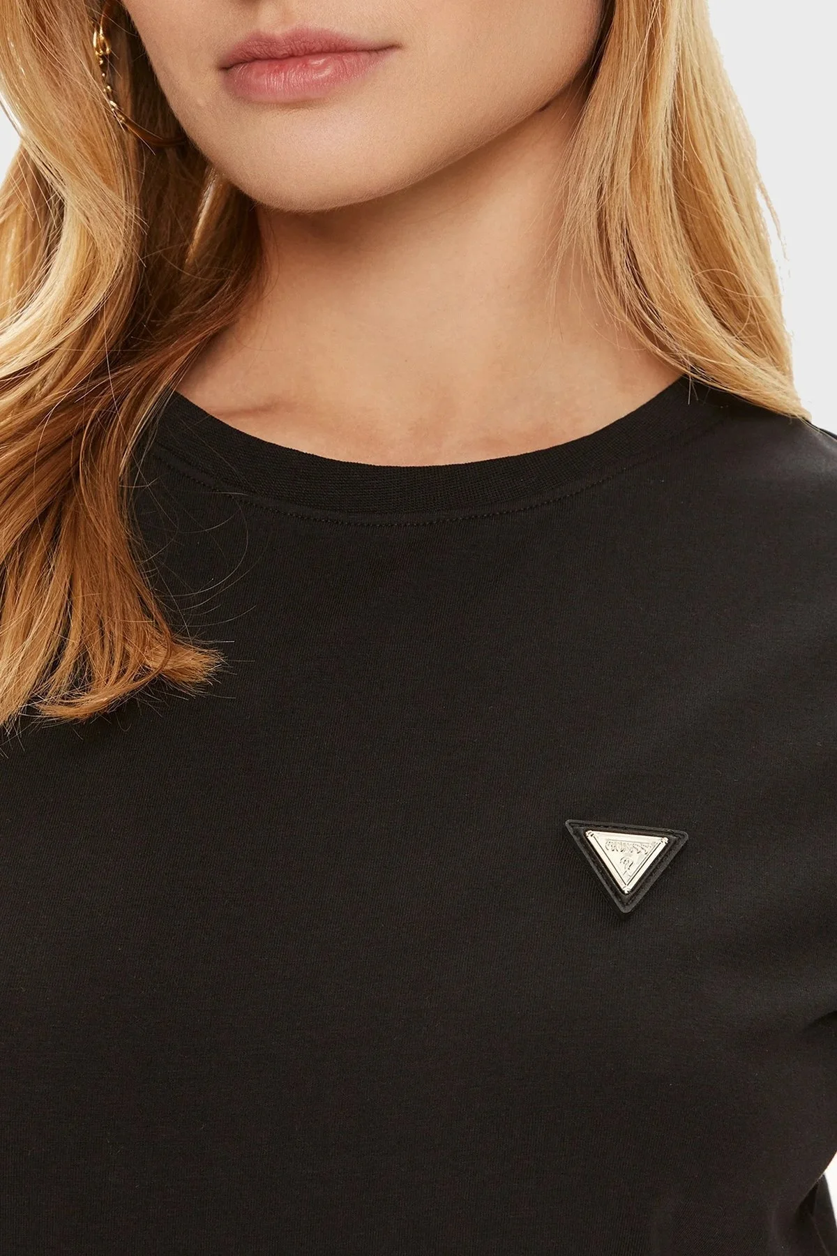 Guess Colette Streç Pamuklu Regular Fit Bisiklet Yaka V4YI09J1314 Bayan T Shirt V4YI09 J1314 JBLK SİYAH - 4