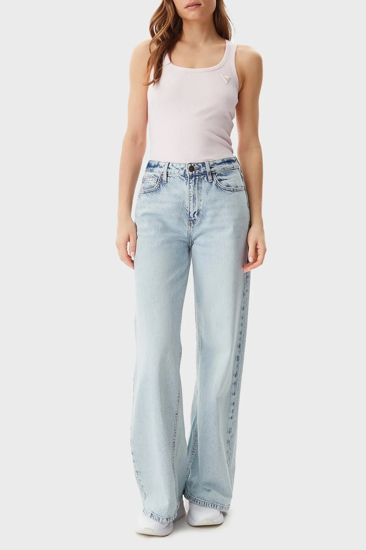 Guess Colettte Fitilli Kalın Askılı Regular Fit Yuvarlak Yaka V4YP06K8RT2 Bayan Top V4YP06 K8RT2 G644 PUDRA - 3