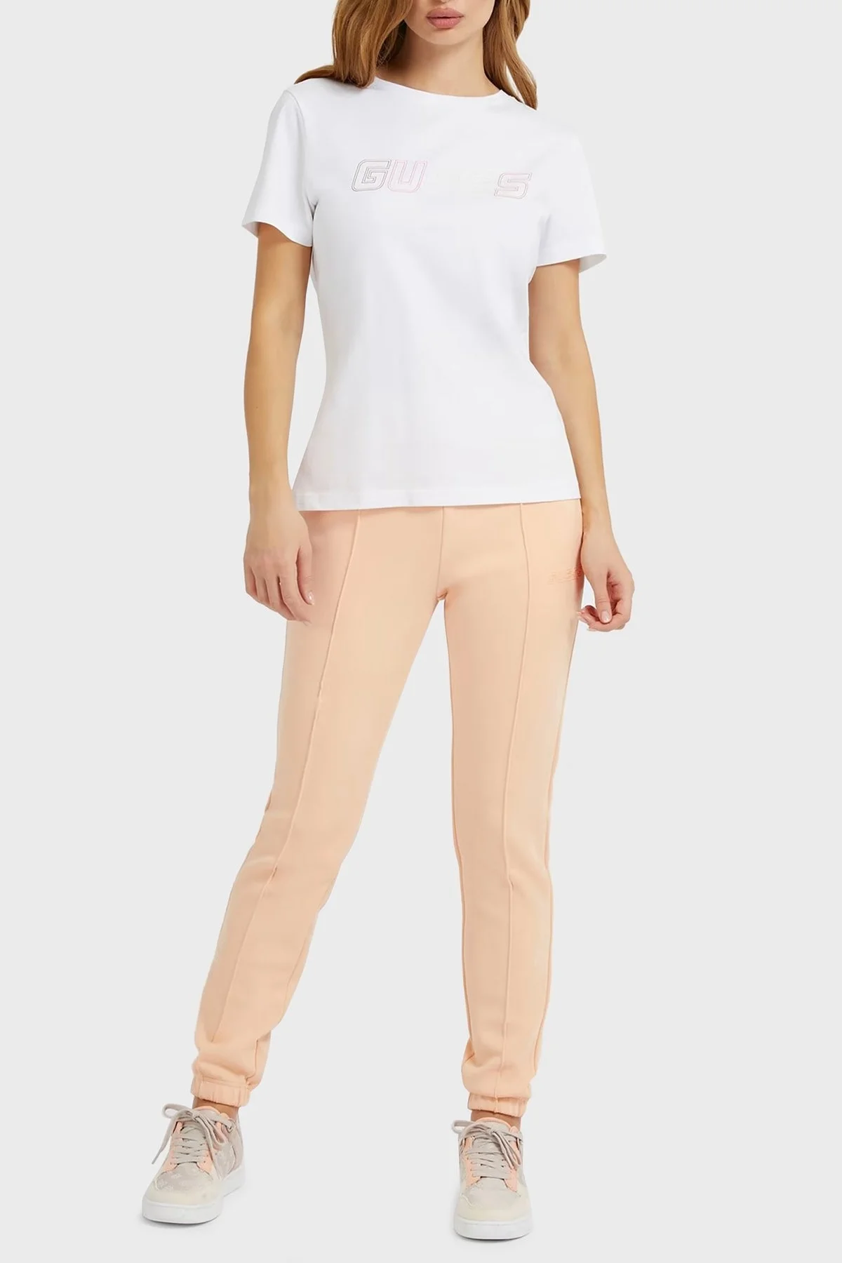 Guess Corine Pamuklu Regular Fit Bisiklet Yaka Bayan T Shirt V3RI04I3Z14 G011 BEYAZ - 2