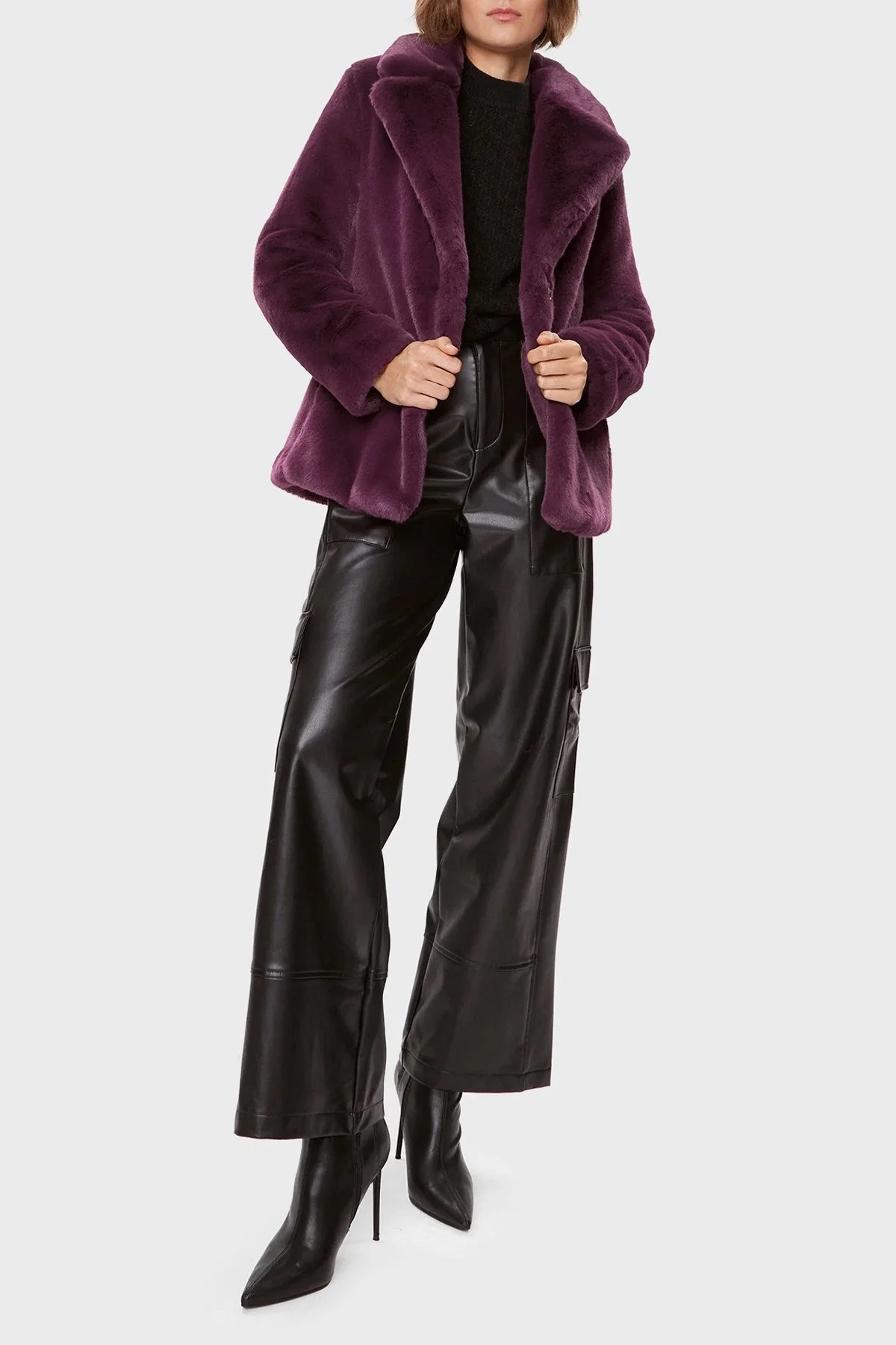 Guess Corinne Regular Fit Peluş Bayan Kaban W3BL57WFSI0 G4A1 MOR - 3