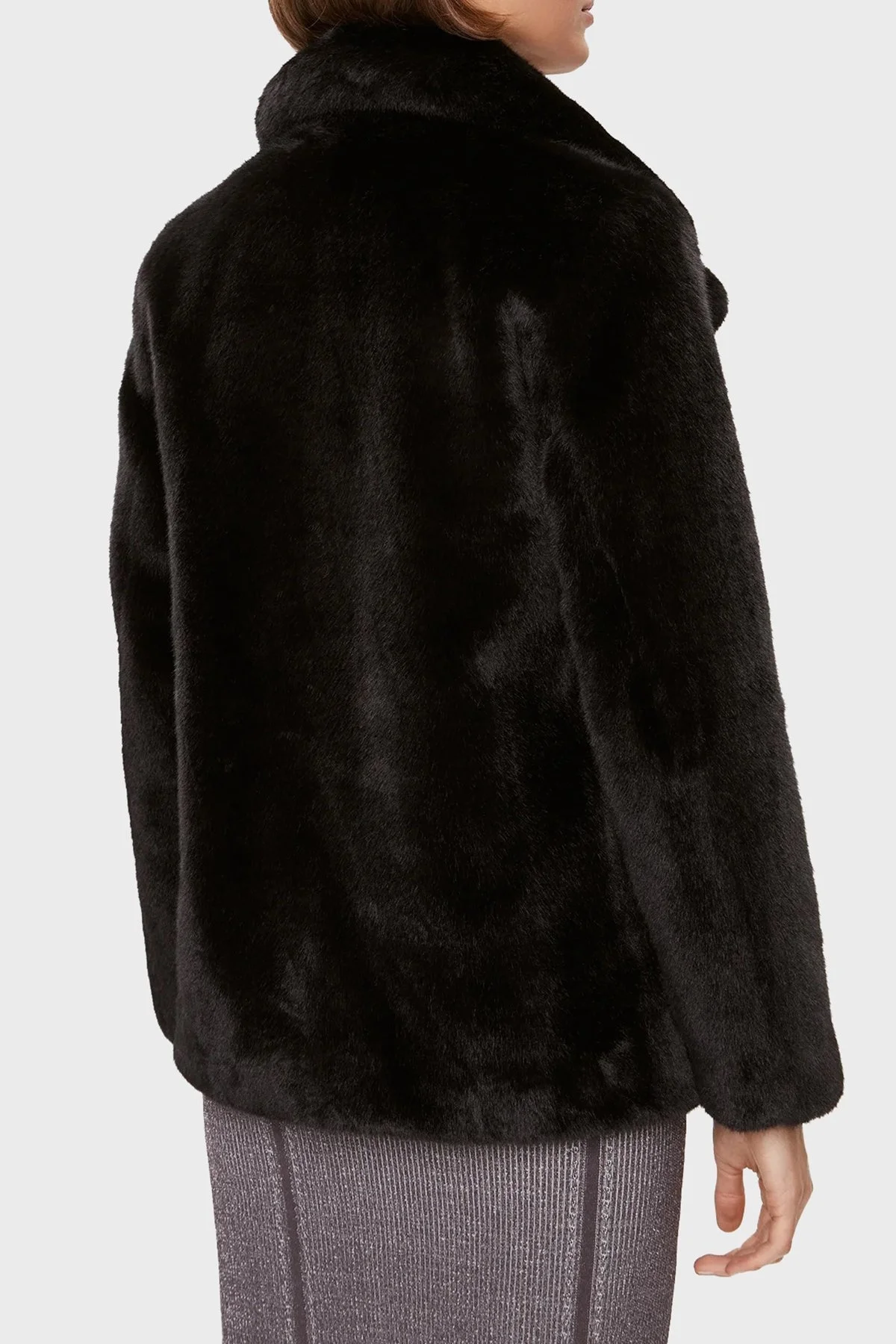 Guess Corinne Regular Fit Peluş Bayan Kaban W3BL57WFSI0 JBLK SİYAH - 2