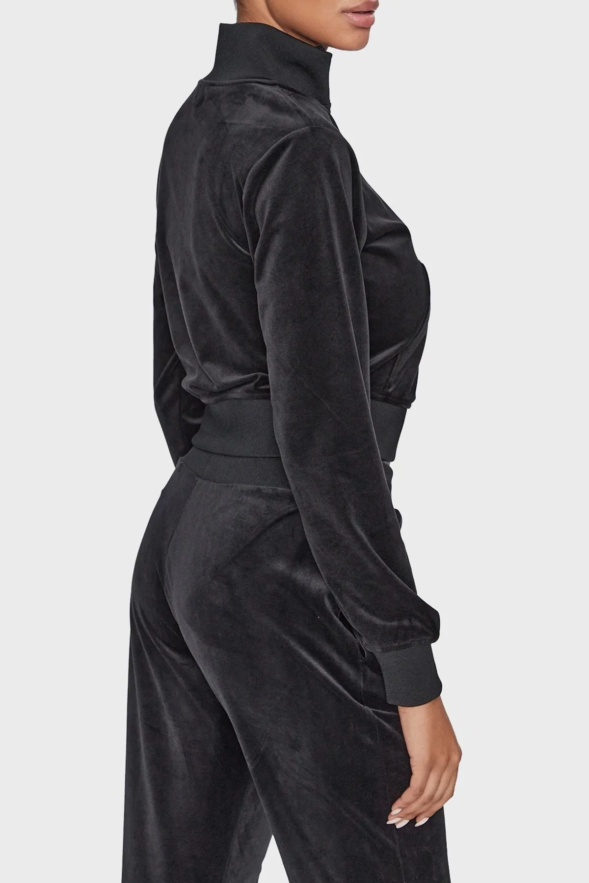 Guess Couture Fermuarlı Crop V3BQ22KBXI2 Bayan Sweat V3BQ22 KBXI2 JBLK SİYAH - 3