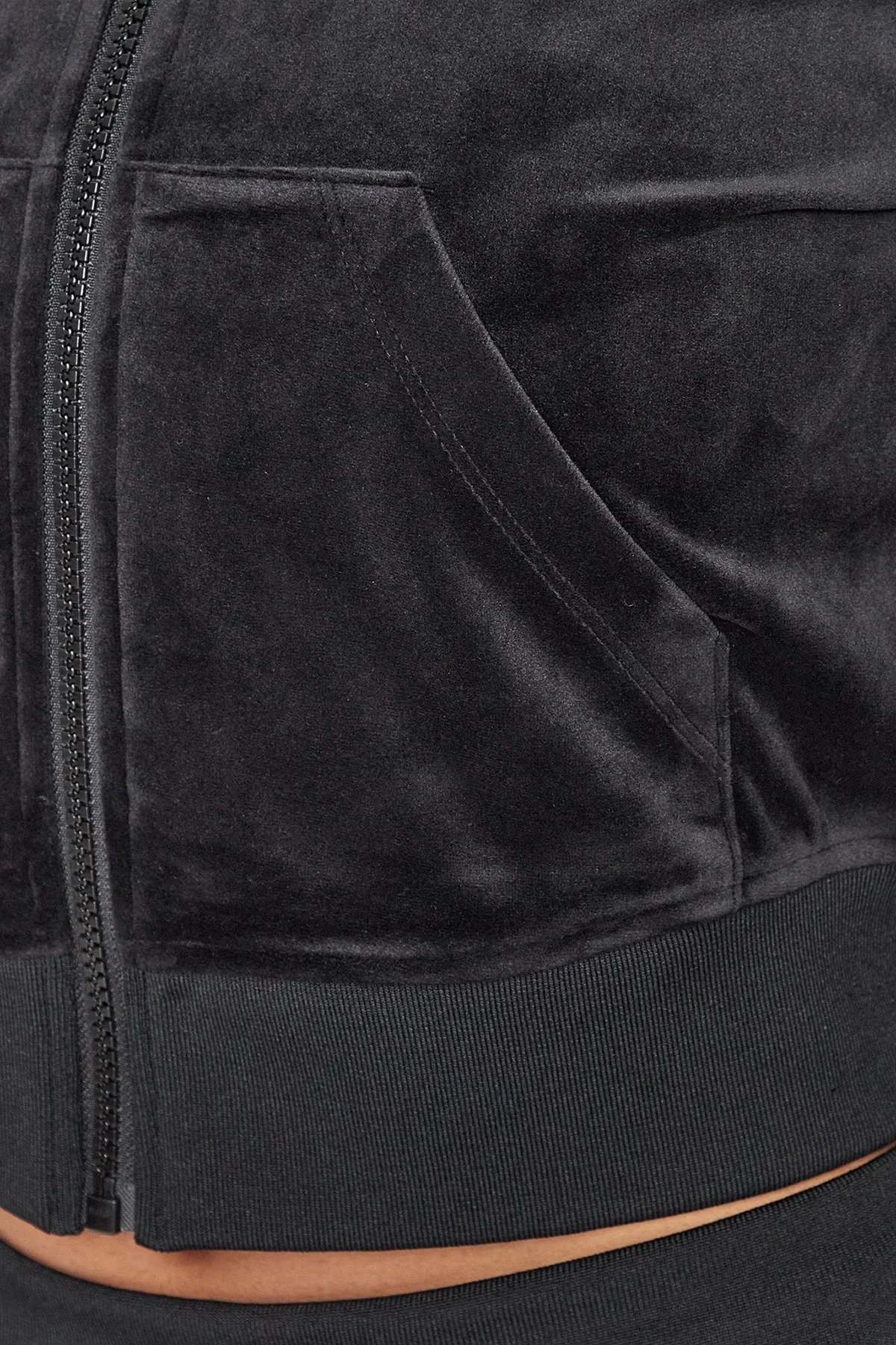 Guess Couture Fermuarlı Crop V3BQ22KBXI2 Bayan Sweat V3BQ22 KBXI2 JBLK SİYAH - 5