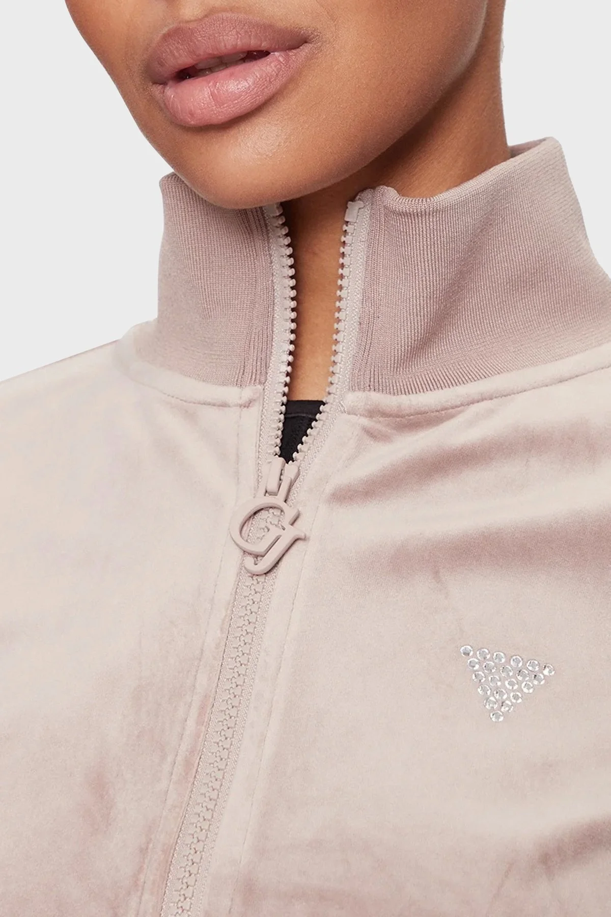 Guess Couture Regular Fit Dik Yaka Kadife V3BQ22KBXI2 Bayan Sweat V3BQ22KBXI2 G1FT PUDRA - 9