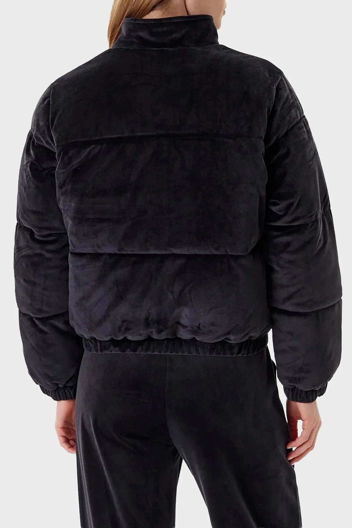 Guess Couture Taşlı Regular Fit Dik Yaka Kısa V4BL03K0232 Bayan Mont V4BL03 K0232 JBLK SİYAH - 3