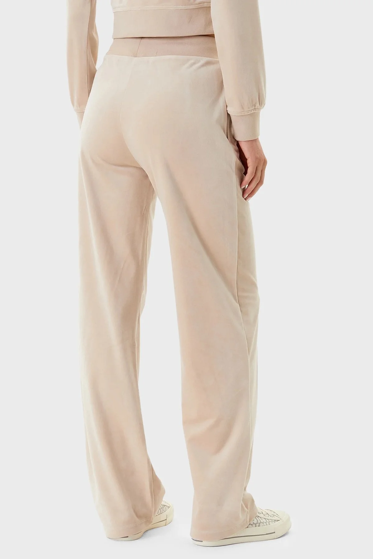 Guess Couture Taşlı Regular Fit Yüksek Bel Kadife Jogger V3BB26K0232 Bayan Pantolon V3BB26 K0232 A90F BEJ - 3