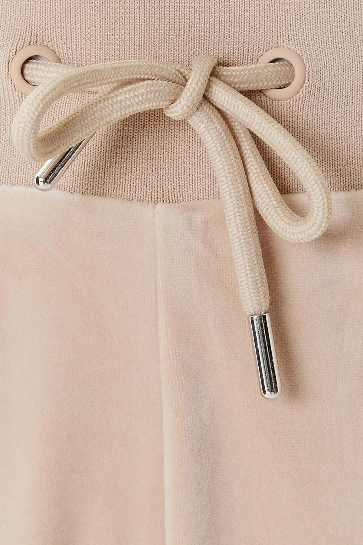 Guess Couture Taşlı Regular Fit Yüksek Bel Kadife Jogger V3BB26K0232 Bayan Pantolon V3BB26 K0232 A90F BEJ - 4